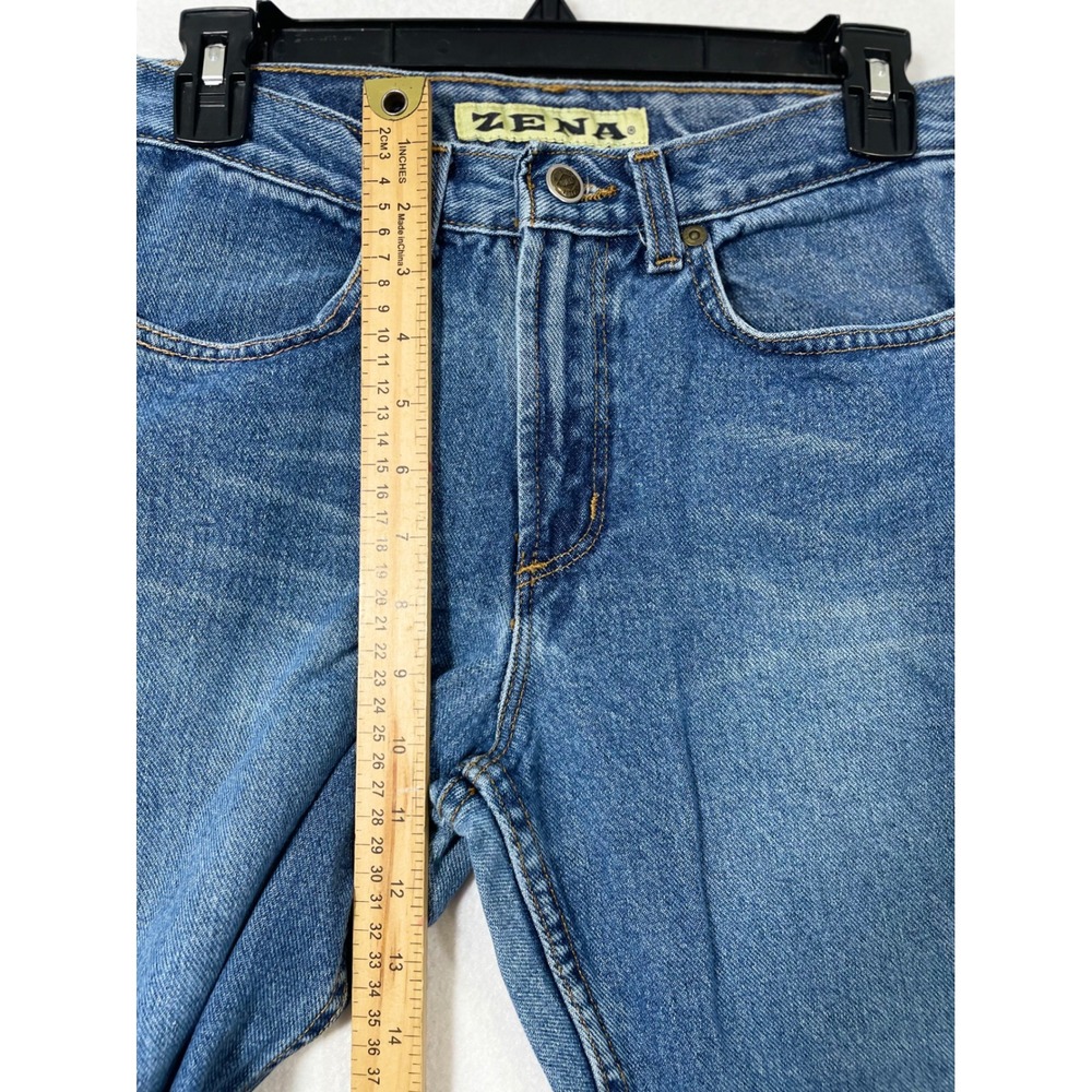 Zena Straight Leg Jeans Mens 27x27 Blue Medium‎ Wash Vintage 90s Denim - Picture 7 of 10